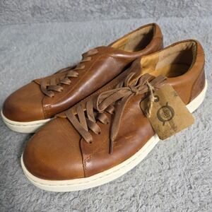BORN Allegheny Mens Leather Lace Up Sneakers Brown Sz 9M Casual Hand Crafted NEW